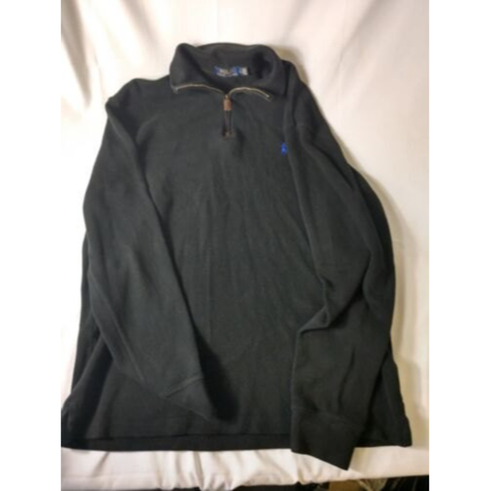 Polo Ralph Lauren Mens Size Large Sweater 1/4 Zip Mock Neck Black